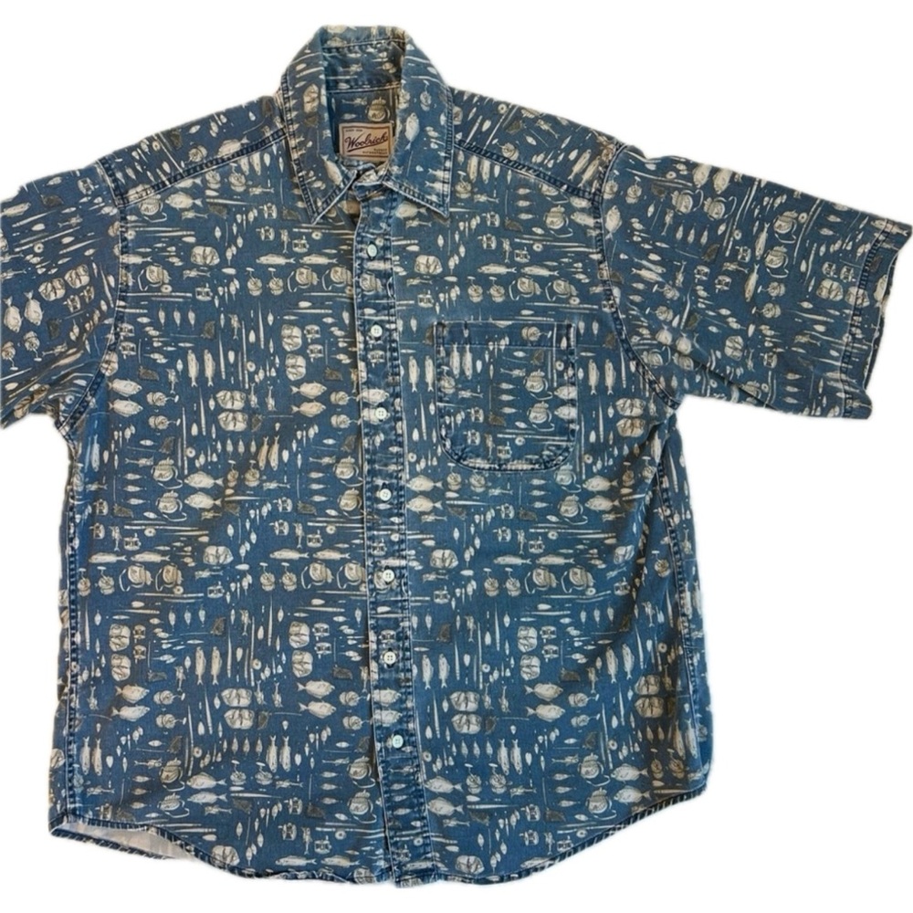 Vintage Woolrich Fishing Button Down Shirt